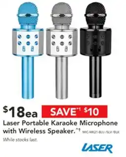 Harvey Norman Laser Portable Karaoke Microphone with Wireless Speaker offer