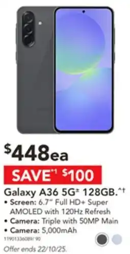 Harvey Norman Galaxy A36 5G 128GB offer