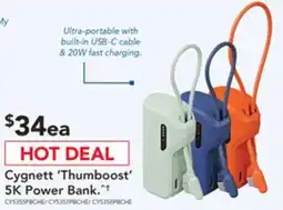 Harvey Norman Cygnett 'Thumboost' 5K Power Bank offer