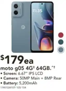 Harvey Norman moto g05 4G+ 64GB offer