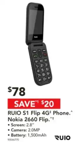 Harvey Norman RUIO S1 Flip 4G Phone Nokia 2660 Flip offer