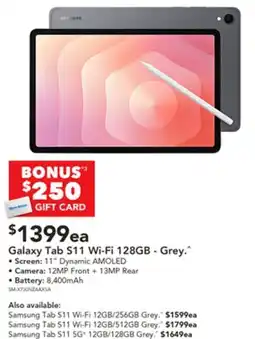 Harvey Norman Galaxy Tab S11 Wi-Fi 128GB - Grey offer