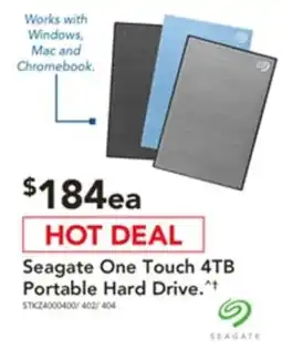 Harvey Norman Seagate One Touch 4TB Portable Hard Drive offer