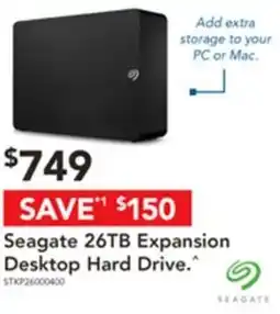 Harvey Norman Seagate 26TB Expansion Desktop Hard Drive offer