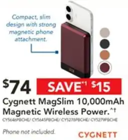 Harvey Norman Cygnett MagSlim 10,000mAh Magnetic Wireless Power offer