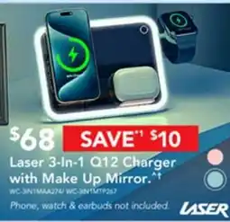 Harvey Norman Laser 3-In-1 Q12 Charger with Make Up Mirror offer