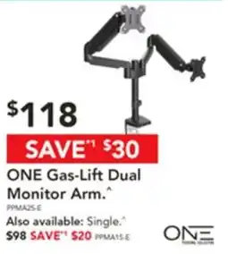 Harvey Norman ONE Gas-Lift Dual Monitor Arm offer