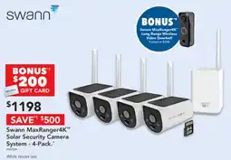 Harvey Norman Swann MaxRanger4K Solar Security Camera System offer