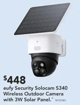 Harvey Norman eufy Security Solocam S340 Wireless Outdoor Camera with 3W Solar Panel offer