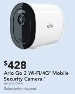 Harvey Norman Arlo Go 2 Wi-Fi/4G+ Mobile Security Camera offer