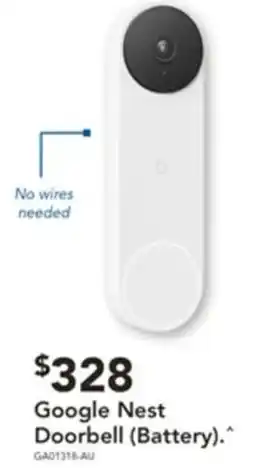 Harvey Norman Google Nest Doorbell (Battery) offer