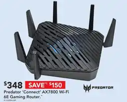 Harvey Norman Predator 'Connect' AX7800 Wi-Fi 6E Gaming Router offer