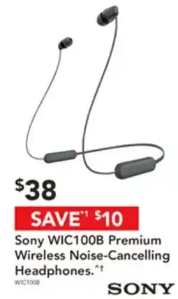 Harvey Norman Sony WIC100B Premium Wireless Noise-Cancelling Headphones offer
