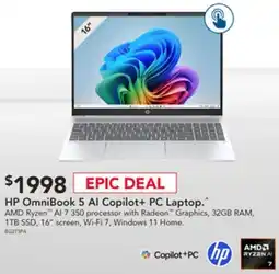 Harvey Norman HP OmniBook 5 Al Copilot+ PC Laptop offer