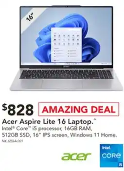 Harvey Norman Acer Aspire Lite 16 Laptop offer