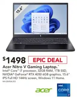Harvey Norman Acer Nitro V Gaming Laptop offer