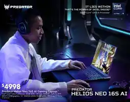 Harvey Norman Predator Helios Neo 16S Al Gaming Laptop offer