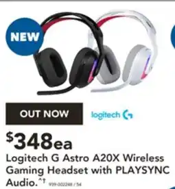 Harvey Norman Logitech g astro a20x wireless gaming headset with playsync audio offer