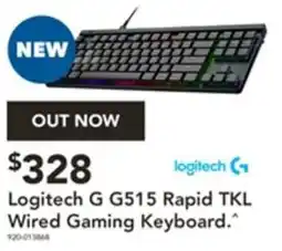 Harvey Norman Logitech g g515 rapid tkl wired gaming keyboard offer