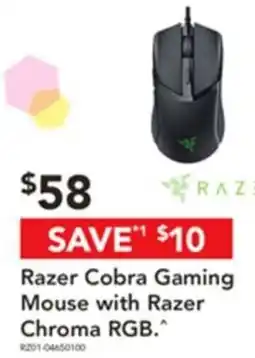 Harvey Norman Razer cobra gaming mouse with razer chroma rgb offer