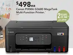 Harvey Norman Canon pixma g3680 megatank multi-function printer offer