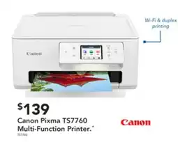 Harvey Norman Canon pixma ts7760 multi-function printer offer