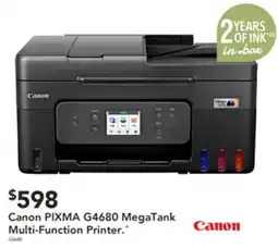 Harvey Norman Canon pixma g4680 megatank multi-function printer offer