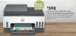 Harvey Norman Hp smart tank 7305 all-in-one colour inkjet multi-function printer offer