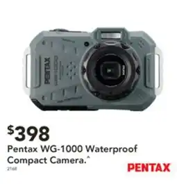 Harvey Norman Pentax wg-1000 waterproof compact camera offer