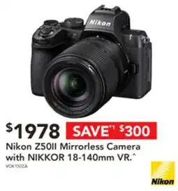 Harvey Norman Nikon z50ll mirrorless camera with nikkor 18-140mm vr offer