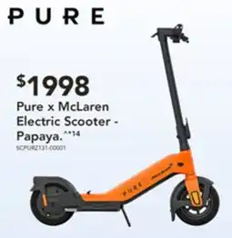 Harvey Norman Pure x mclaren electric scooter - papaya. offer