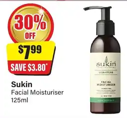 Chemist Discount Centre Sukin facial moisturiser offer