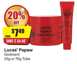 Chemist Discount Centre Lucas' papaw ointment tube offer