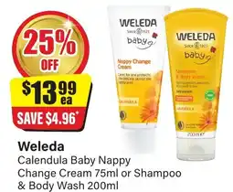 Chemist Discount Centre Weleda calendula baby nappy change cream or shampoo & body wash offer