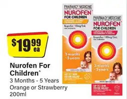 Chemist Discount Centre Nurofen for children 3 months -5 years orange or strawberry offer