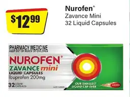 Chemist Discount Centre Nurofen zavance mini 32 liquid capsules offer