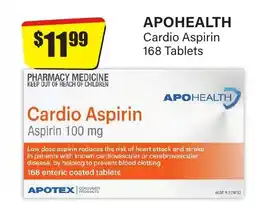 Chemist Discount Centre Apohealth cardio aspirin 168 tablets offer