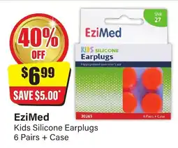Chemist Discount Centre Ezimed kids silicone earplugs 6 pairs + case offer