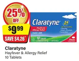 Chemist Discount Centre Claratyne hayfever allergy relief 10 tablets offer