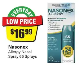 Chemist Discount Centre Nasonex allergy nasal spray 65 sprays offer