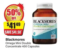 Chemist Discount Centre Blackmores omega mini double concentrate 400 capsules offer