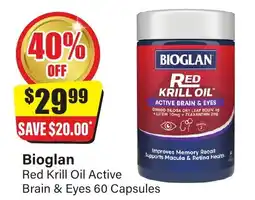 Chemist Discount Centre Bioglan red krill oil active brain & eyes 60 capsules offer