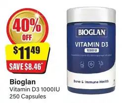 Chemist Discount Centre Bioglan vitamin d3 1000iu 250 capsules offer