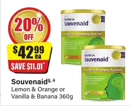 Chemist Discount Centre Souvenaid lemon & orange or vanilla & banana offer