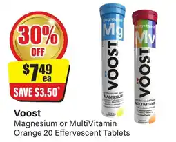 Chemist Discount Centre Voost magnesium or multivitamin orange 20 effervescent tablets offer