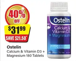 Chemist Discount Centre Ostelin calcium & vitamin d3 + magnesium 180 tablets offer