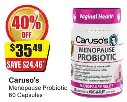 Chemist Discount Centre Caruso's menopause probiotic 60 capsules offer