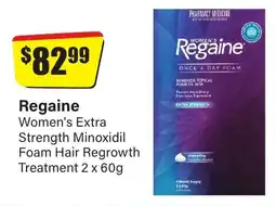 Chemist Discount Centre Regaine women's extra strength minoxidil foam hair regrowth treatment offer