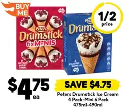 Drakes Peters drumstick ice cream 4 pack-mini 6 pack offer