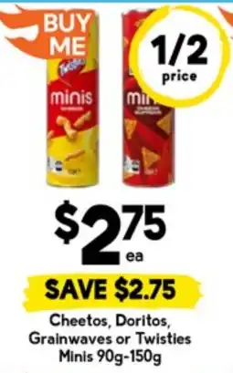 Drakes Cheetos, doritos, grainwaves or twisties minis offer